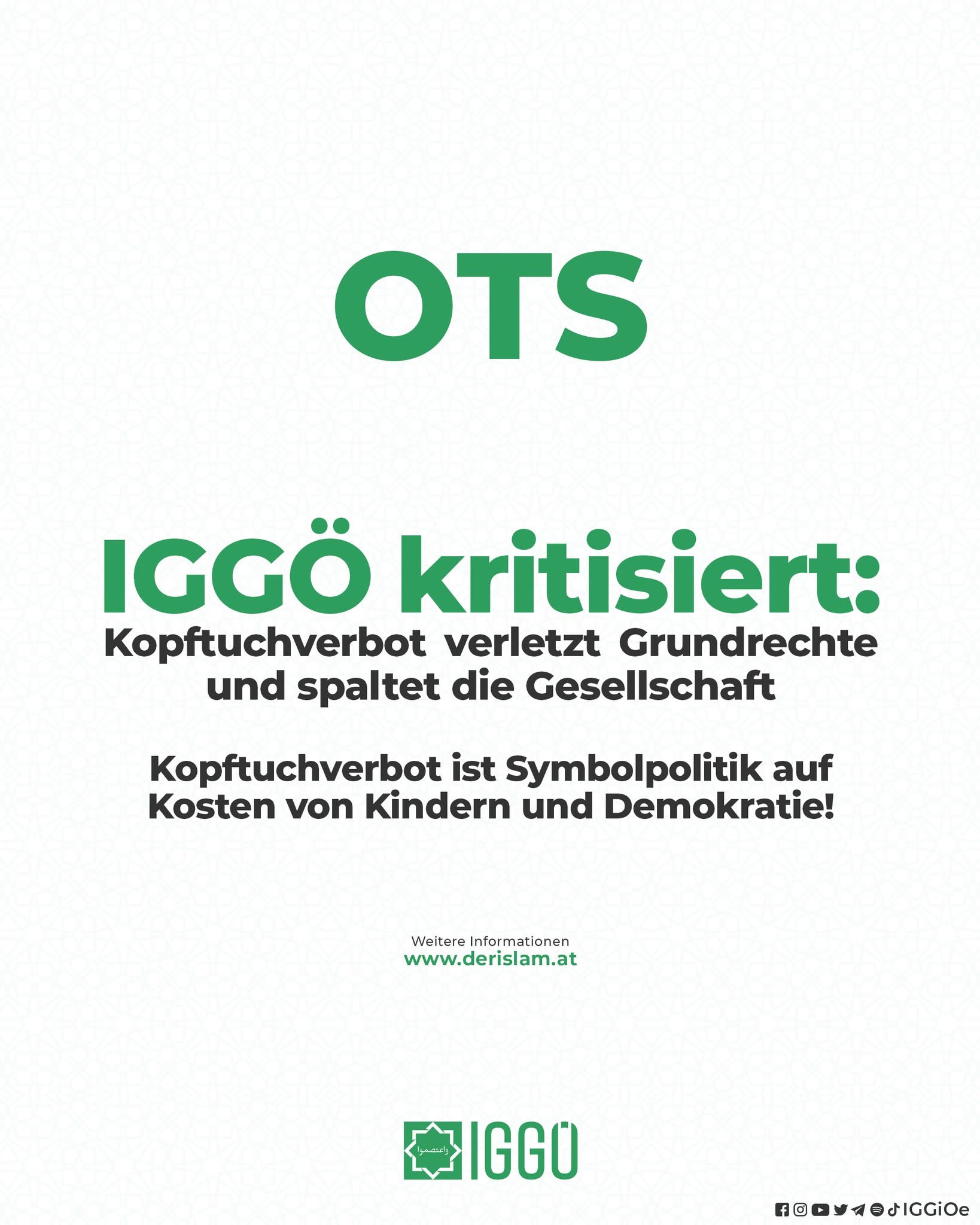 IGGÖ’den Hükümete Tepki: “Başörtüsü Yasağı Temel Hakları İhlal Ediyor”