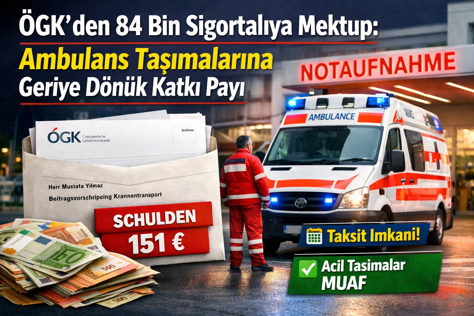ÖGK’den 84 Bin Sigortalıya Mektup: Ambulans Taşımalarına Geriye Dönük Katkı Payı