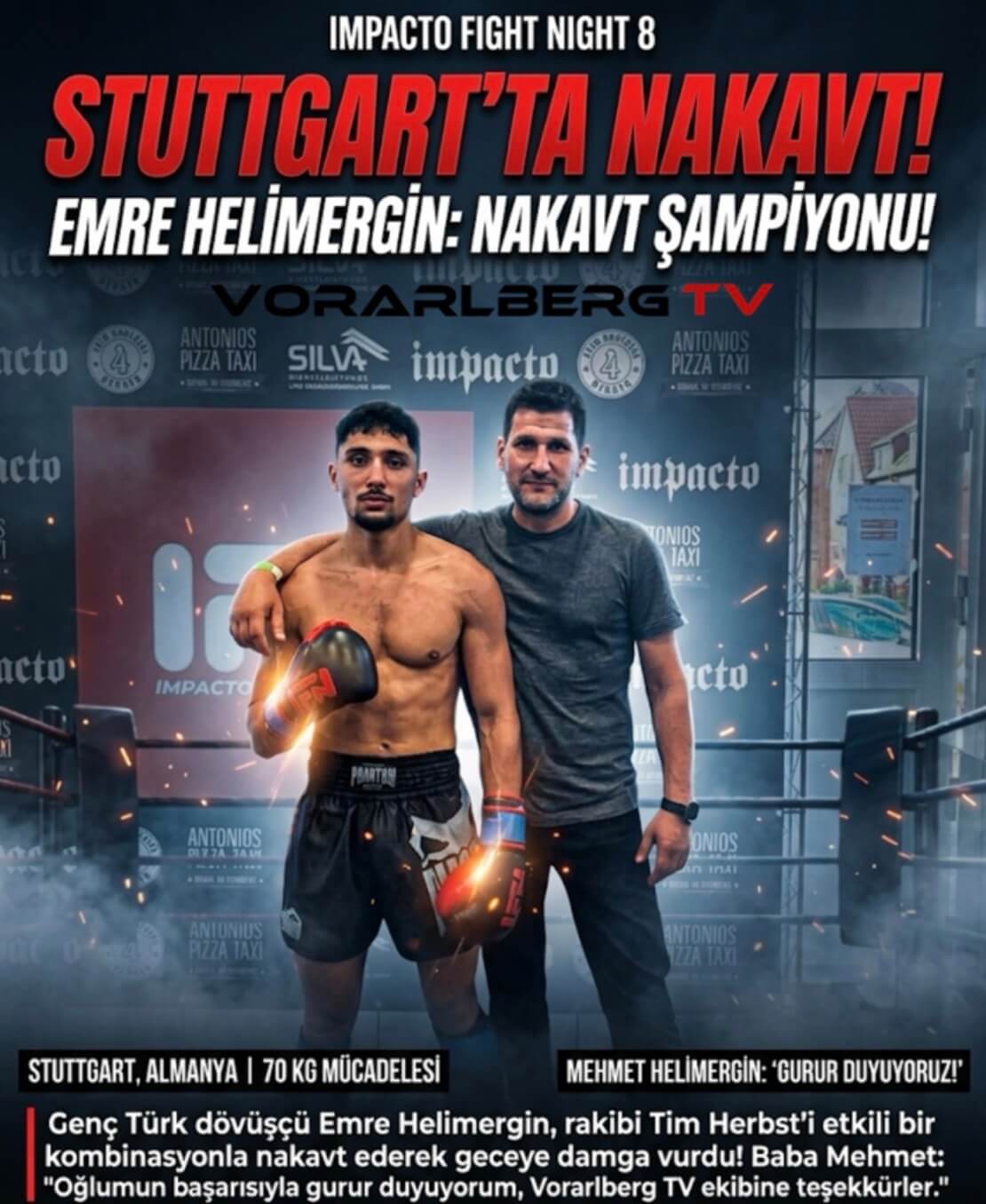 GENÇ TÜRK DÖVÜŞÇÜ EMRE HELİMERGİN’DEN STUTTGART’TA NAKAVT ZAFERİ