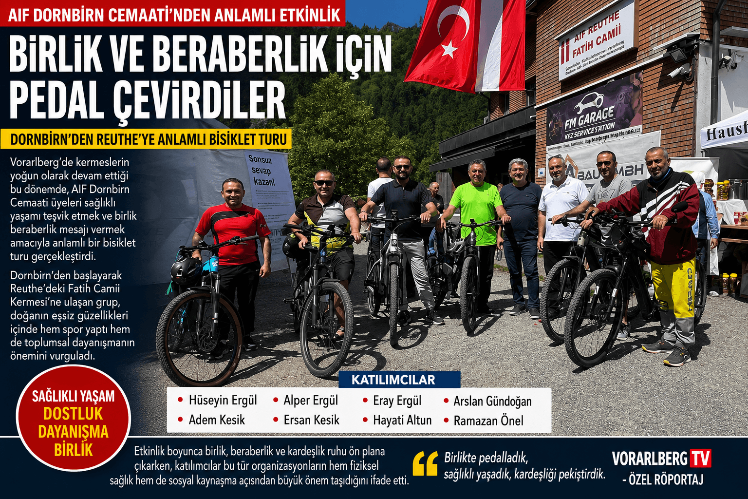 AIF Dornbirn Cemaatinden Anlamlı Bisiklet Turu