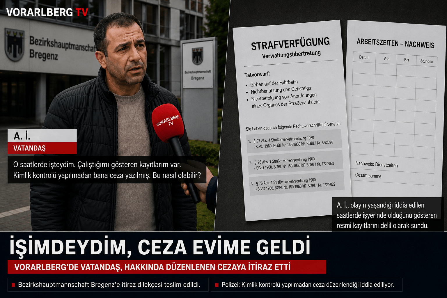 Vorarlberg’de Dikkat Çeken İtiraz: “Kimlik Sorulmadı, Ceza Eve Geldi