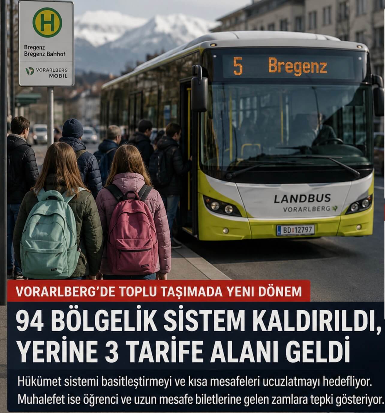 Vorarlberg’de Toplu Taşımada Yeni Dönem: 94 Bölgelik Sistem Tarihe Karıştı